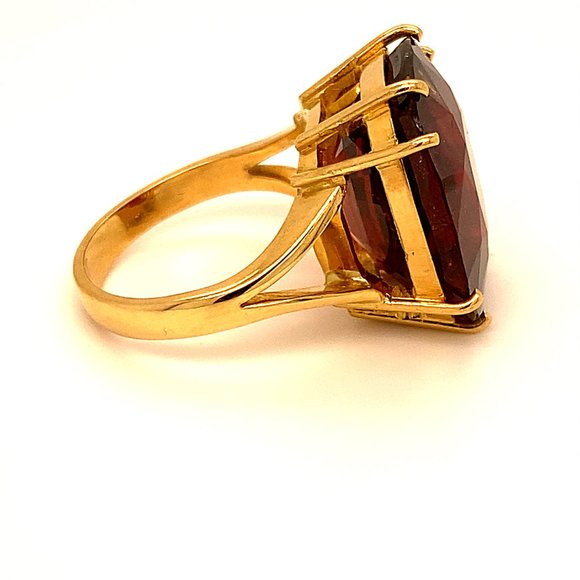 Pyrope 27.68ct Solid 18K Yellow Gold Ring - Picture 3 of 6